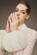 MARGÉE ATELIER • Evren Couture Lace & Organza Sleeve Evening Gown
