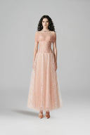 Douce Off-Shoulder Glitter Mesh A-Line Evening Gown for women, from JOSEPHINE, The Viet Concept