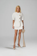 Puff-Sleeve Peplum Viscose Blazer for women, from KEIRA TONG, The Viet Concept 