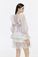 Rosemary Bloom Lace Tiered Mini Dress for women, from JOSEPHINE, The Viet Concept 