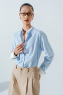 HOBB • Mandarin Collar Cotton Bamboo Shirt