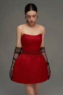 Ruby Bell Crystal-Embellished Silk Mini Dress for women, from IHF STUDIO, The Viet Concept 