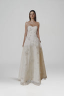 L' SCARLETT • Crystal Blossom A-Line Lace Maxi Dress