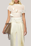 Acosta Straight Extended Flap Poly Organza Floor Length Pants for women, from Das La Vie, The Viet Concept 