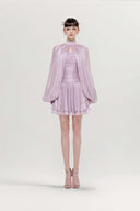 Almira Blush Organza Ruffle Mini Dress for women, from JOSEPHINE, The Viet Concept 