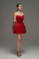 Ruby Bell Crystal-Embellished Silk Mini Dress for women, from IHF STUDIO, The Viet Concept 