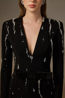 IHF ATELIER • Grey Crystal-Embellished Taffeta Mermaid Gown
