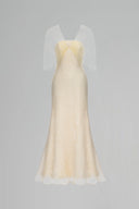 Alva Beige Lace Chiffon Evening Gown for women, from JOSEPHINE, The Viet Concept