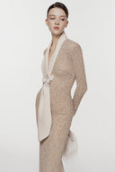 L'ALLÉE • Silk Scarf-Lapel Column Gown