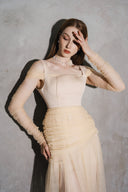 Elfreda Sheer Mesh Evening Maxi Dress for women, from DANG PHONG DESIGNER, The Viet Concept