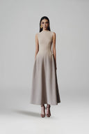L' SCARLETT • Aurelia Crystal Embellished Flared Midi Dress