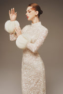 MARGÉE ATELIER • Evren Couture Lace & Organza Sleeve Evening Gown