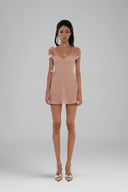 Brown Isabeau Mini Dress for women, from Huelley Rose, The Viet Concept 