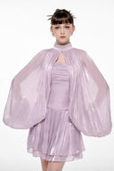 Almira Blush Organza Ruffle Mini Dress for women, from JOSEPHINE, The Viet Concept 