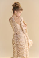 LINH PHUNG • Solenne Champagne Organza Halter Midi Dress