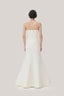 White Tram Trumpet Straight Across Neck Taffeta Maxi Dress for women, from TINH, The Viet Concept