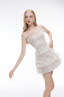 JOSÉPHINE • Pearlie Lace-Trimmed Chiffon Mini Dress