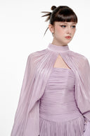Almira Blush Organza Ruffle Mini Dress for women, from JOSEPHINE, The Viet Concept 