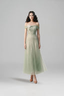 Tinley Lace Off-Shoulder Tulle A-Line Midi Evening Gown for women, from JOSEPHINE, The Viet Concept
