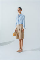 HOBB • Mandarin Collar Cotton Bamboo Shirt