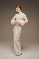 MARGÉE ATELIER • Evren Couture Lace & Organza Sleeve Evening Gown