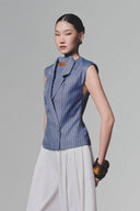 Blue Double Vest for women, from Keira Tong, The Viet Concept 