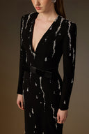 IHF ATELIER • Grey Crystal-Embellished Taffeta Mermaid Gown