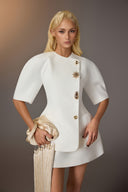 Puff-Sleeve Peplum Viscose Blazer for women, from KEIRA TONG, The Viet Concept 