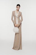 L'ALLÉE • Silk Scarf-Lapel Column Gown