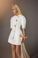 Puff-Sleeve Peplum Viscose Blazer for women, from KEIRA TONG, The Viet Concept 
