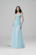 Ayla Crystal Draped Off-Shoulder Tulle Evening Gown for women, from JOSEJOSEPHINE, The Viet Concept
