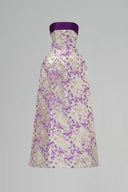 Burstier Waist-Cinching A-Line Metallic Jacquard Silk Couture Gown for women, from IHF ATELIER, The Viet Concept 