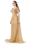 MR CRAZY & LADY SEXY • Golden Flow Architectural Cape Gown