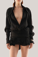 Black Melrose Shirt Dress for women, from DATT OFFICIAL, The Viet Concept 