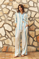 XITA • Xita Azure Striped Silk Pants