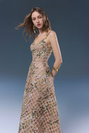Elsie Brown Lace Tulle Evening Gown for women, from JOSEPHINE, The Viet Concept