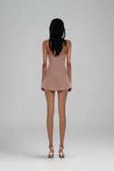 Brown Isabeau Mini Dress for women, from Huelley Rose, The Viet Concept 