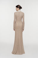 L'ALLÉE • Silk Scarf-Lapel Column Gown