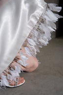 Swan Feather Trim Satin Maxi Gown for women, from DANG PHONG DESIGNER, The Viet Concept