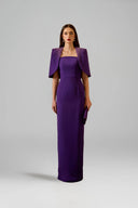 Celestia Crystal-Embellished Crepe Column Cape Gown for women, from IHF ATELIER, The Viet Concept 