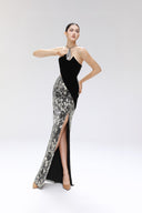 Scintilli Gilded Lace Velvet Evening Gown for women, from SORAMAME, The Viet Concept