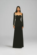 Crystal Bloom 3D Floral Beaded Long Sleeve Maxi Gown  for women, from L'SCARLETT, The Viet Concept