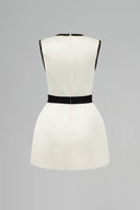 Élancia White Taffeta Puff Hip Mini Dress With Crystal Bow for women, from IHF STUDIO, The Viet Concept 