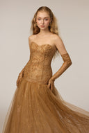 21SIX • Paloma Lace & Tulle Crystal-Embellished Evening Gown
