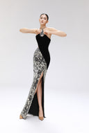 Scintilli Gilded Lace Velvet Evening Gown for women, from SORAMAME, The Viet Concept