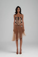 Brown Lou Strap Corset for women, from Huelley Rose, The Viet Concept 