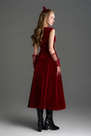 IHF STUDIO • Black Lyon Velvet Crystal-Embellished A-Line Midi Dress
