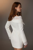 Off-Shoulder Lace Trim Tulip Mini Dress for women, from KEIRA TONG, The Viet Concept 