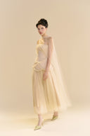 LINH PHUNG • Fayenna Strapless Crystal-Embellished Corset A-Line Midi Dress