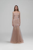 Armin Brown Lace Tulle Formal Gown for women, from JOSEPHINE, The Viet Concept